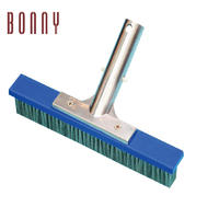 10" swimming pool cleaning wall brush with aluminum back easily sweep algae from walls/ floors/steps