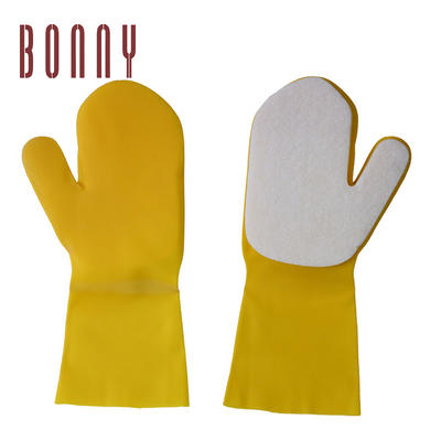 silicone bath latex cleaning washing rubber sponge gloves with sponge