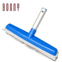13" Swimming pool cleaning wall brush with aluminum back easily sweep algae from walls/ floors/steps