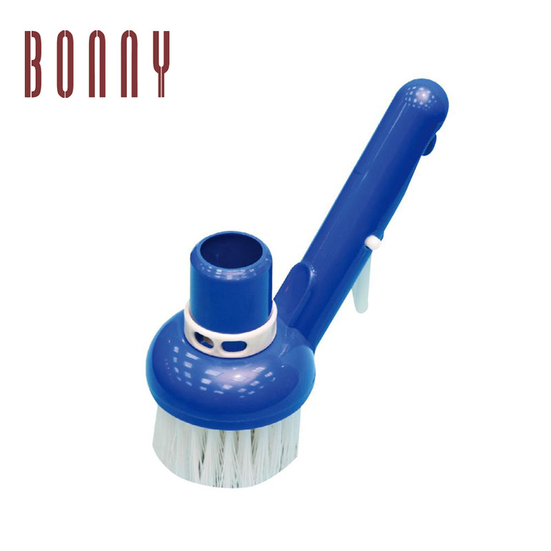 Swimming pool cleaning vacuum corner and step brush easily sweep algae from walls/ floors/steps