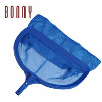 Heavy duty durable plastic swimming pool accessories deep rake skimmer with nylon net and several types Handle