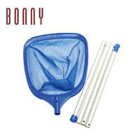 Economy Leaf Rake with 5 pieces aluminum handle of 69"(175cm)-(alum pole Dia:19mm)(Nylon net) for Faster Cleaning